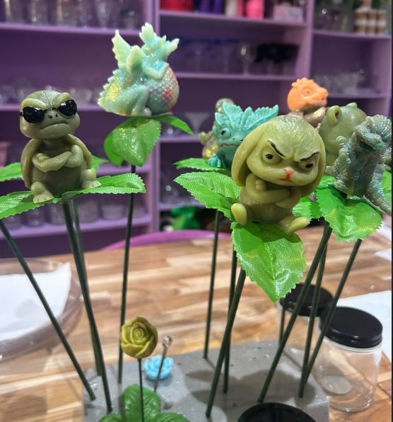 Colourful soap creations made at Web of Life